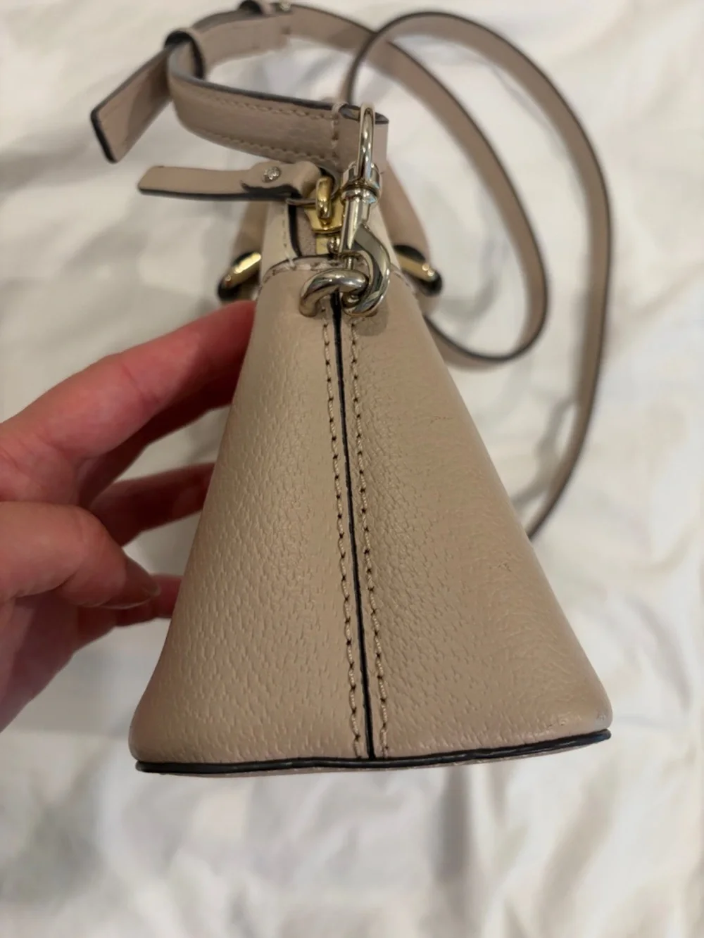 kate spade Two-Tone Dome Satchel in Beige and Cream
